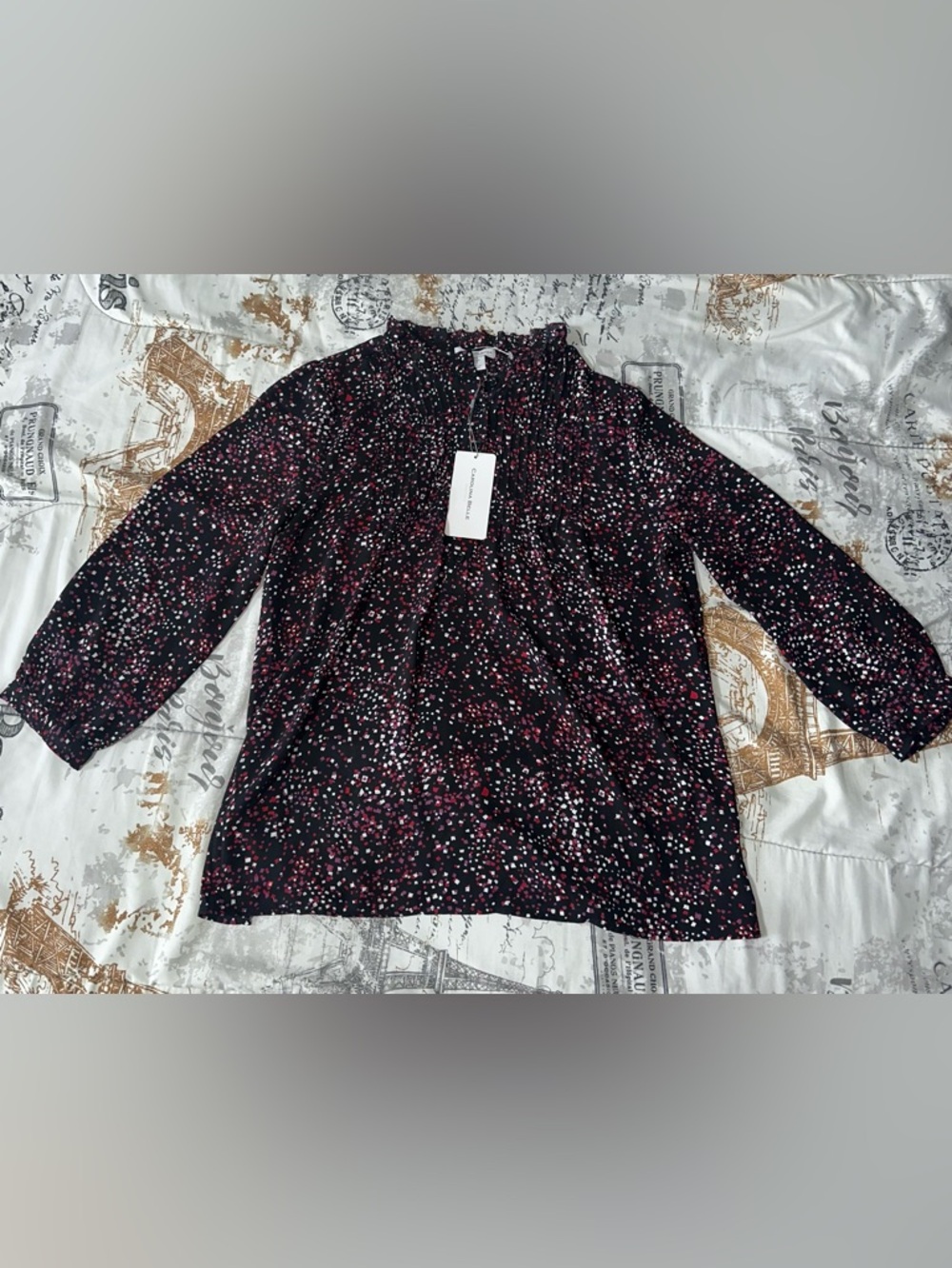 NEW Boutique Style Carolina Belle Montreal Top Small Ruffle Neck - With Tags